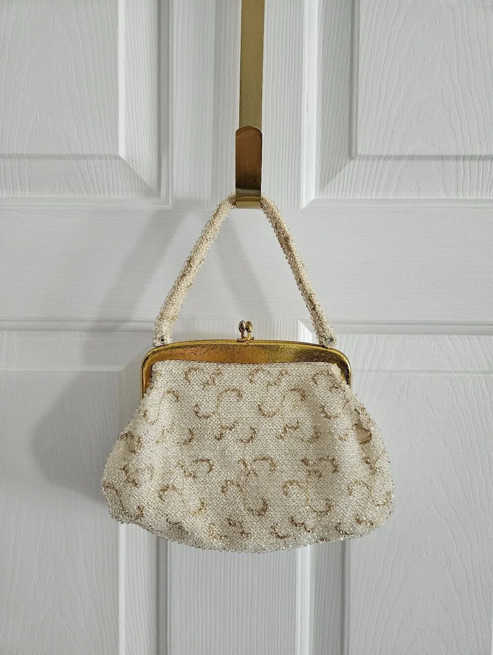 Vintage 40s Corde By Lumured Beaded Evening Bag Purse With Kisslock Closure - Picture 1 of 11